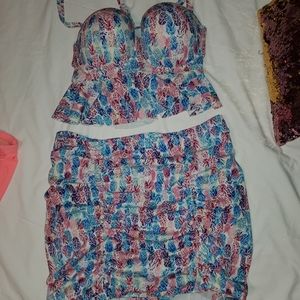 Torrids ruched swim top and bottom